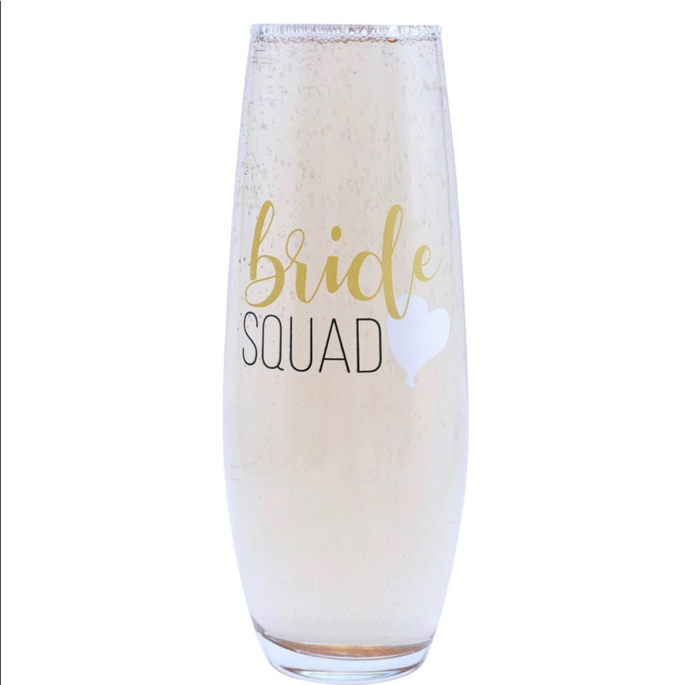 6 Bride Squad Champagne Flutes